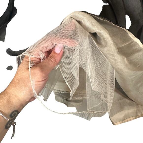 Max Mara Pianoforte Black Silk Strapless Tulle Tea Dress Women Sz IT 42 Sz US 8 - Picture 9 of 13